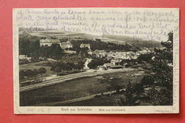 Ansichtskarte AK Gruß aus Schleiden 1917 Bahnhof Eisenbahn Häuser Architektur Ortsansicht NRW